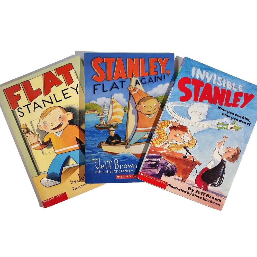 FLAT STANLEY BOOK LOT OF 3 CHAPTER BOOKS PAPERBACK KIDS SCHOLASTIC JEFF BROWN